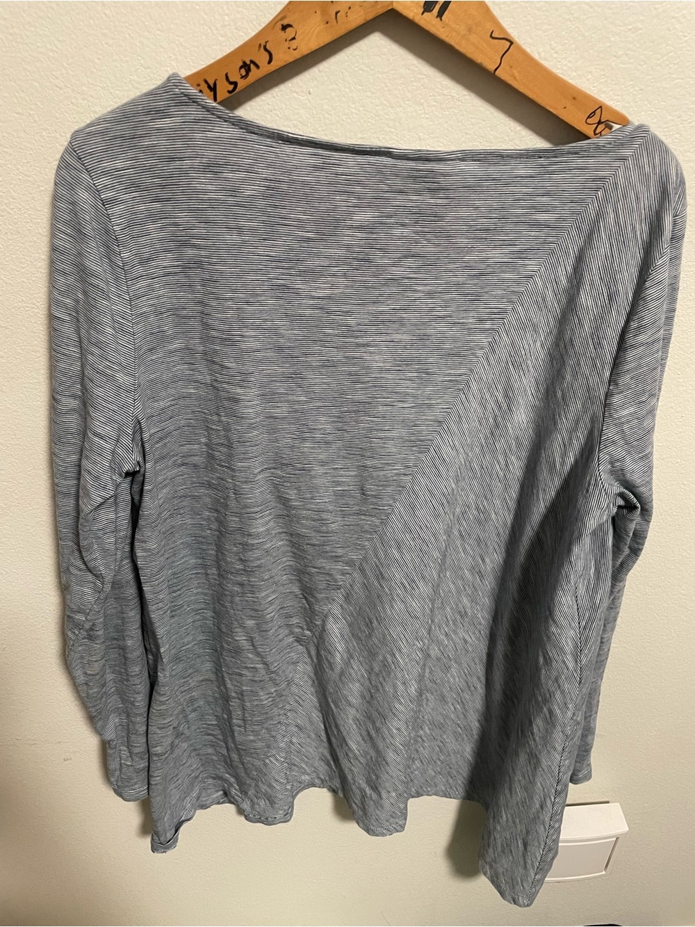 Pure J. Jill Heathered Light Gray Long Sleeve Boatneck Top Size Large - Picture 3 of 4